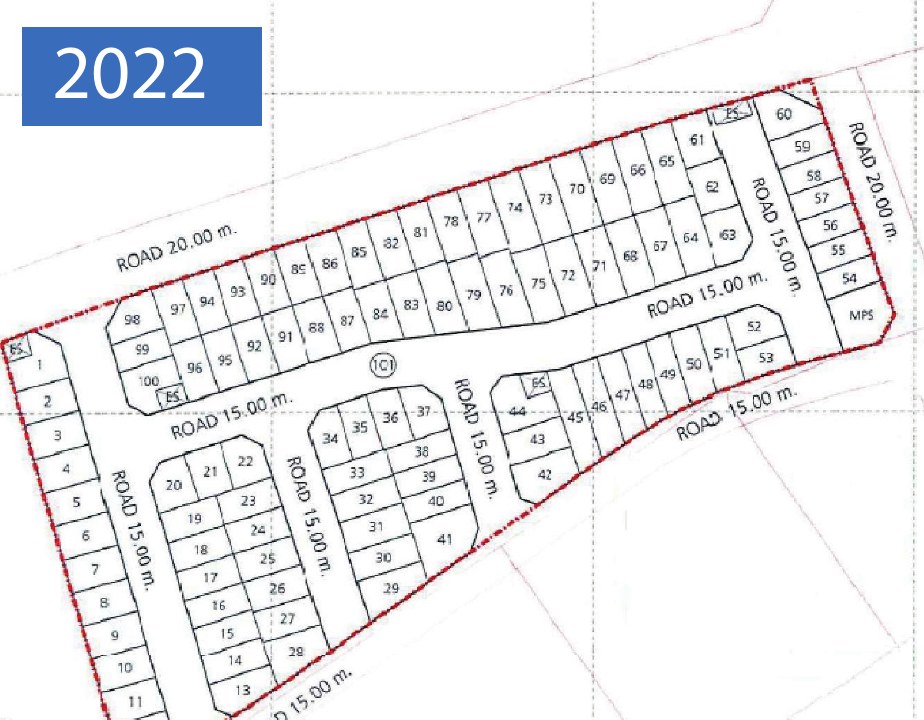 Karzakan subdivision plan — numbered plots and road network