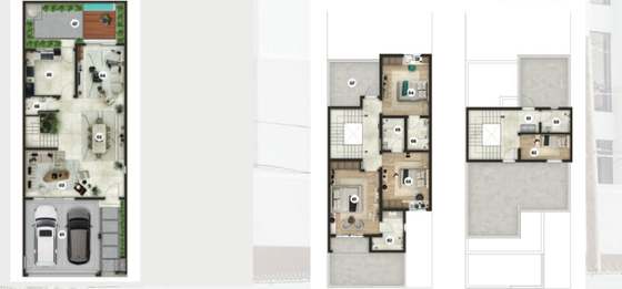 Madinat Salman villa design — floor plan renders